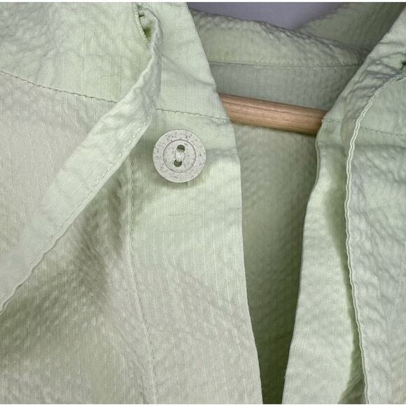 COS Men’s Lightweight Hooded Jacket Seersucker Green Large Scandi Minamalist - Picture 7 of 11